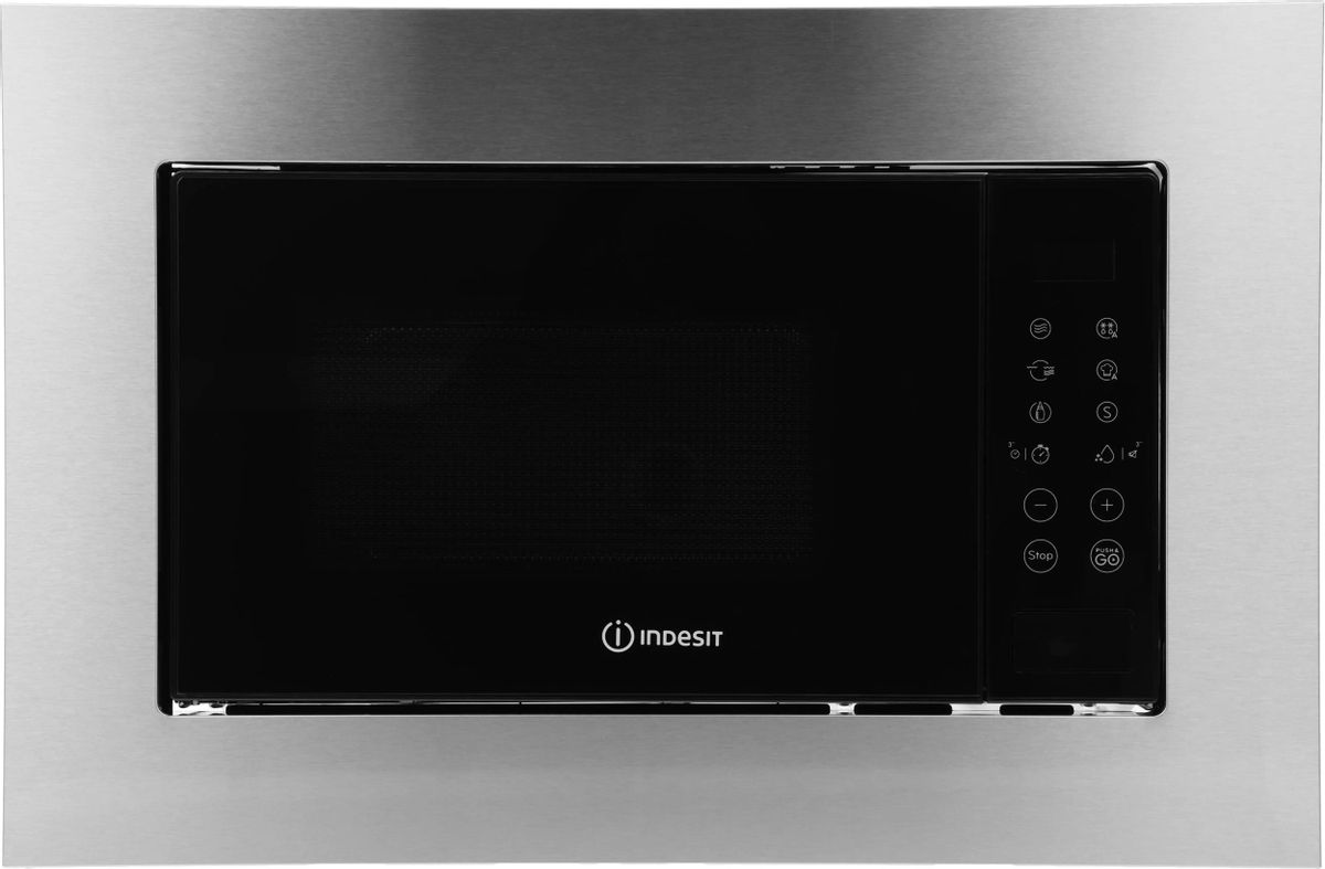 Встраиваемая микроволновая печь Indesit MWI 120 GX, 20л, 800Вт, нержавеющая сталь [869890600010]